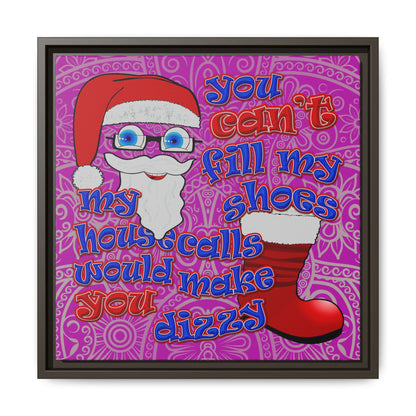 santa's shoes - framed canvas art (pink swirl)