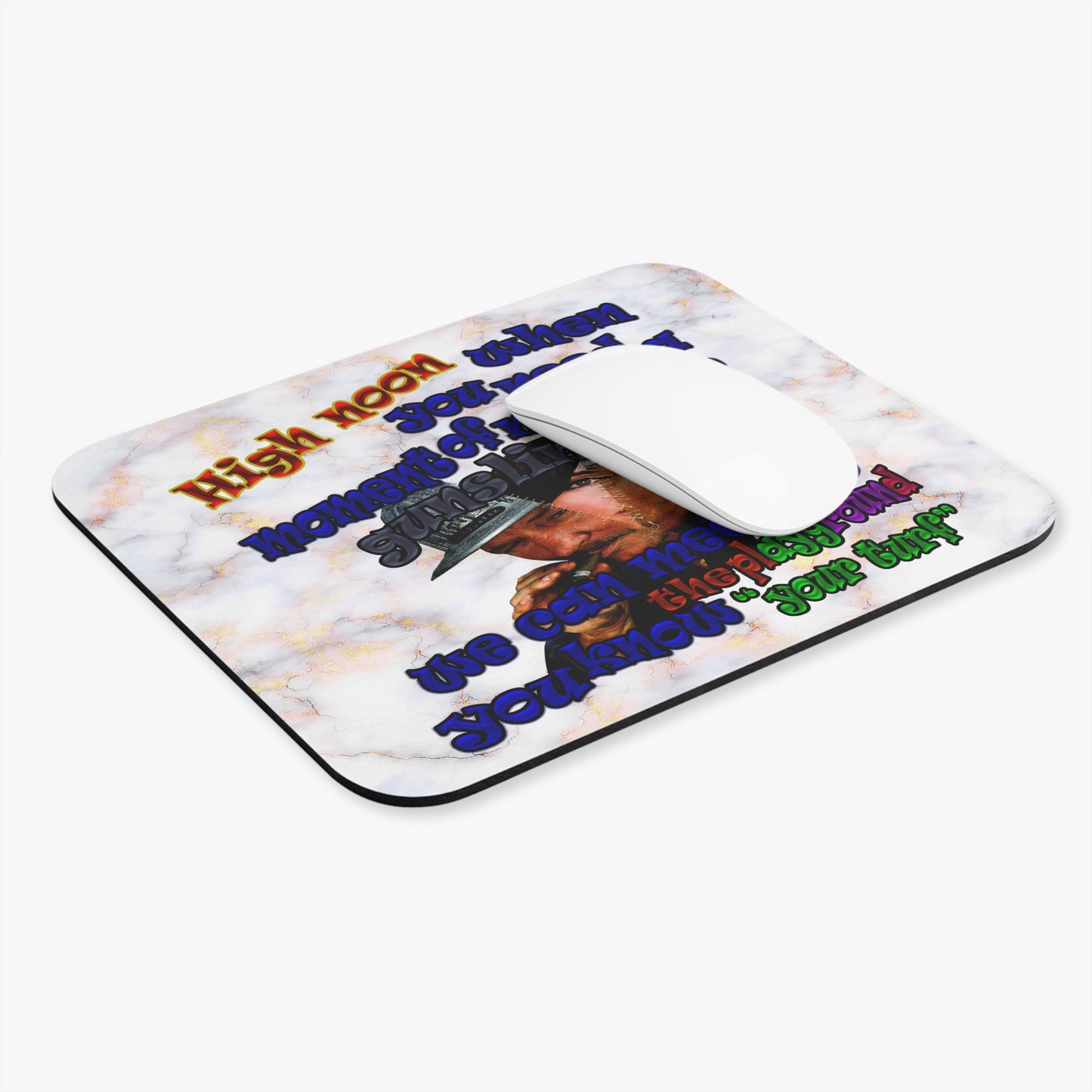 high noon - Mouse Pad (Rectangle) (white marble)