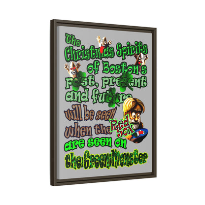 christmas spirits of boston - framed canvas art (light grey)