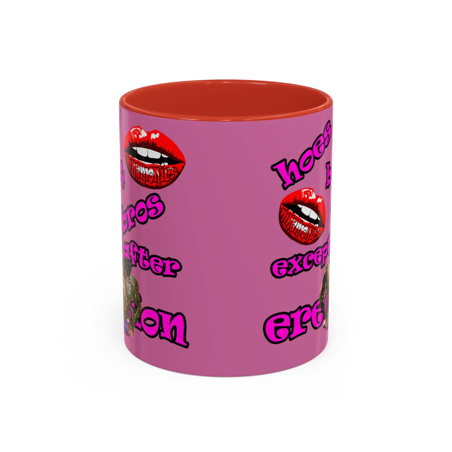 hoes b4 bros - Accent Mug (light pink)