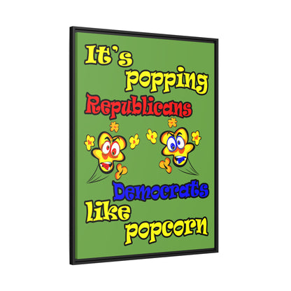 popping like popcorn - framed canvas art (green)