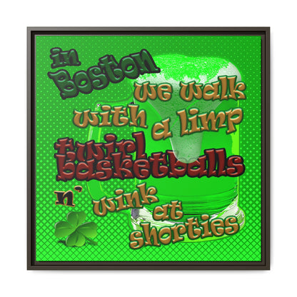 celtics logo - framed canvas art (logo green)