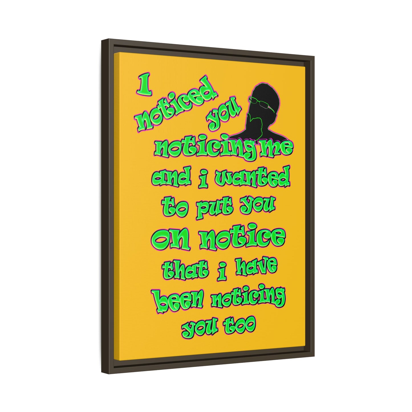 noticed you noticing - framed canvas art (yellow)
