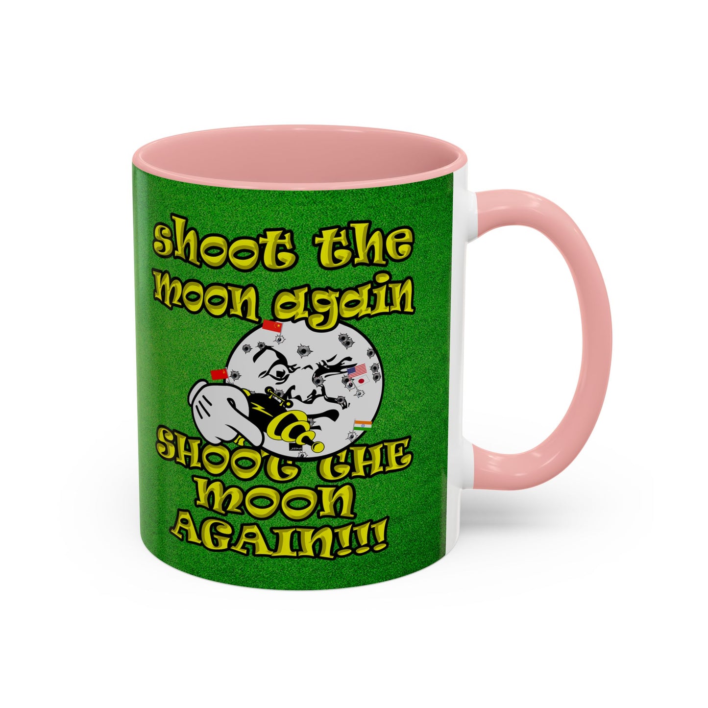 shoot the moon again - Accent Mug (green turf)