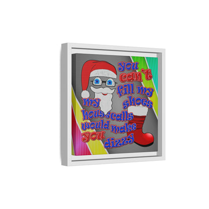 santa's shoes - framed canvas art (rainbow split)