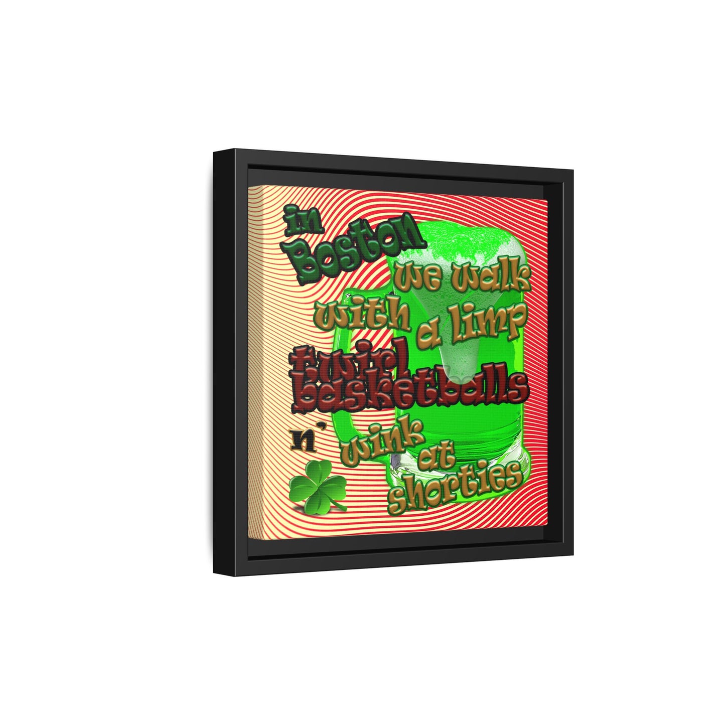 celtics logo - framed canvas art (yellow-orange wave)