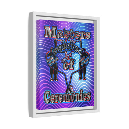em cee squared - framed canvas art (purple wave)