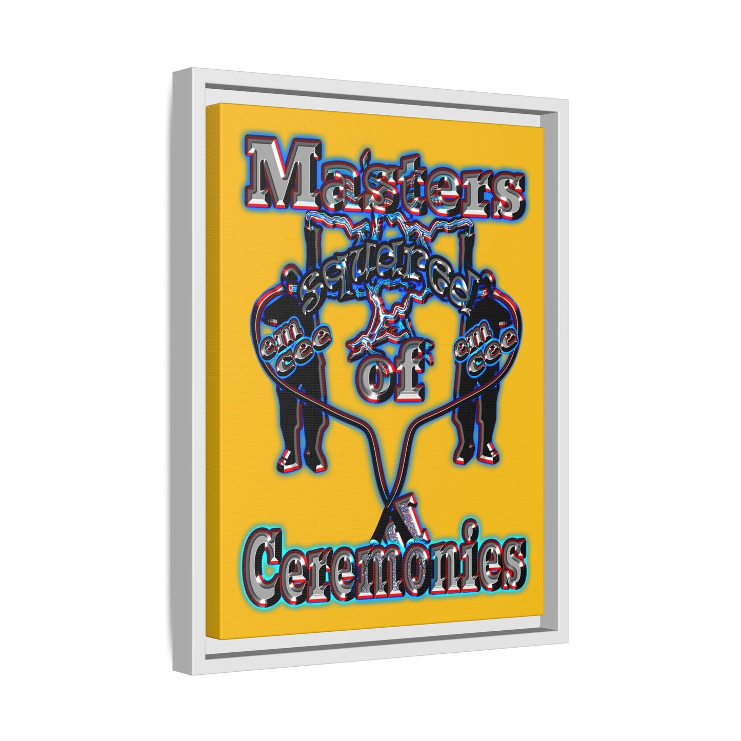 em cee squared - framed canvas art (yellow)