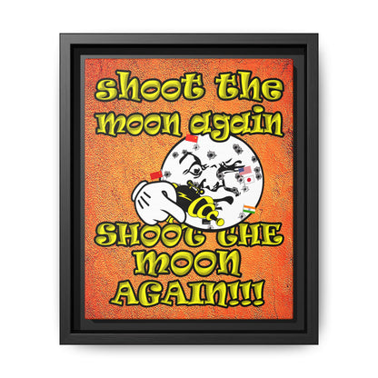 shoot the moon again - framed canvas art (burnt orange)