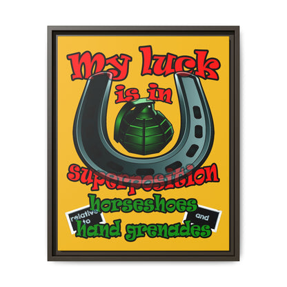my luck - framed canvas art (yellow)