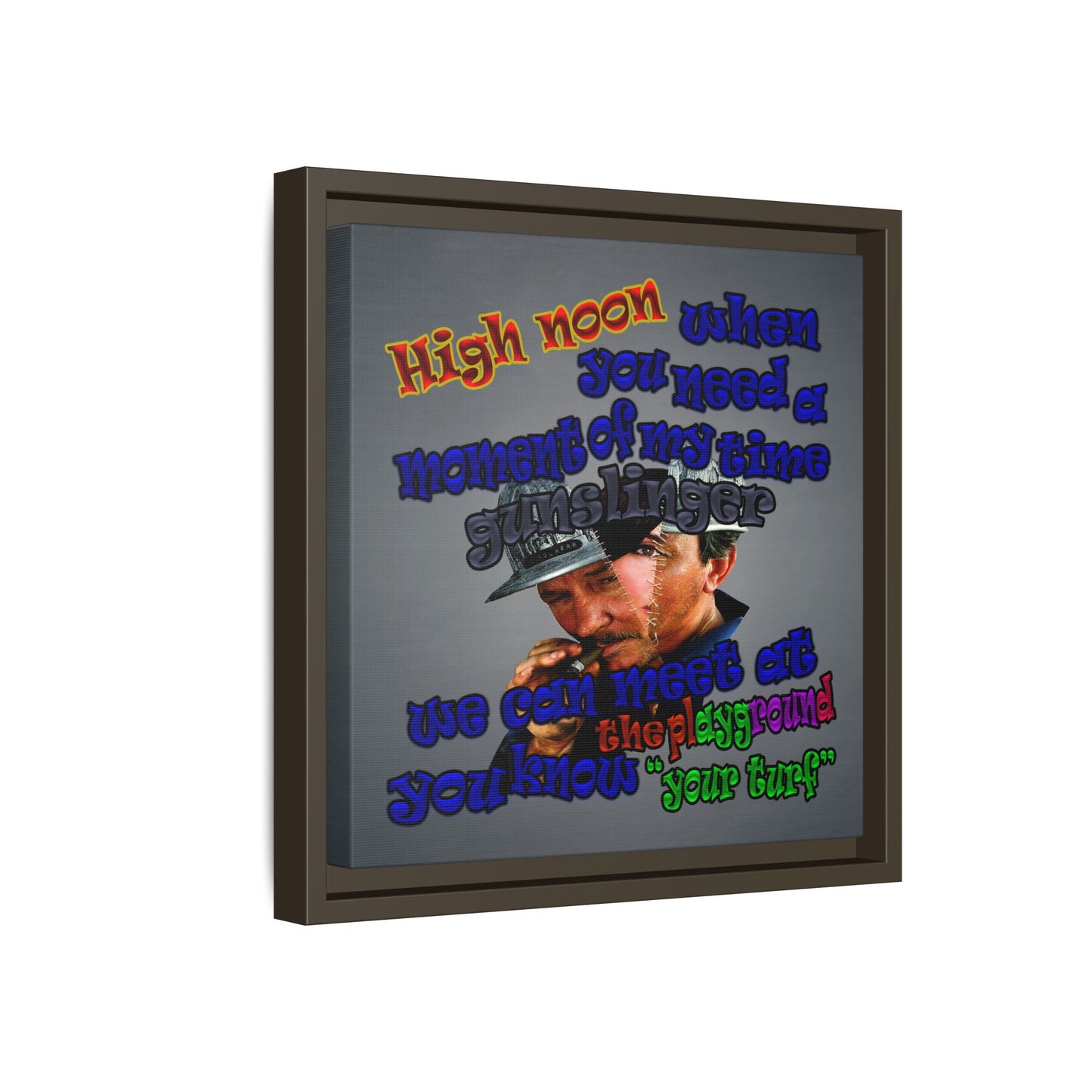 high noon - framed canvas art (grey-light grey)