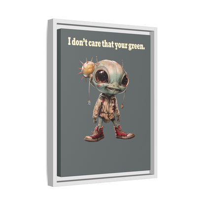 I don't care that your green - framed canvas art (dark grey)