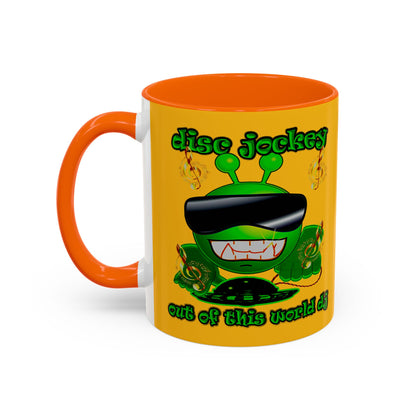 disc jockey - Accent Mug (yellow)