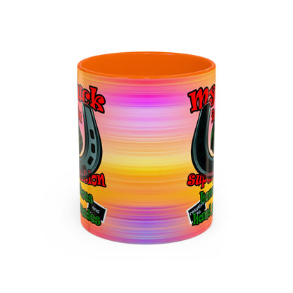 my luck - Accent Mug (color blur)