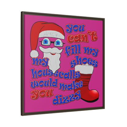 santa's shoes - framed canvas art (pink)