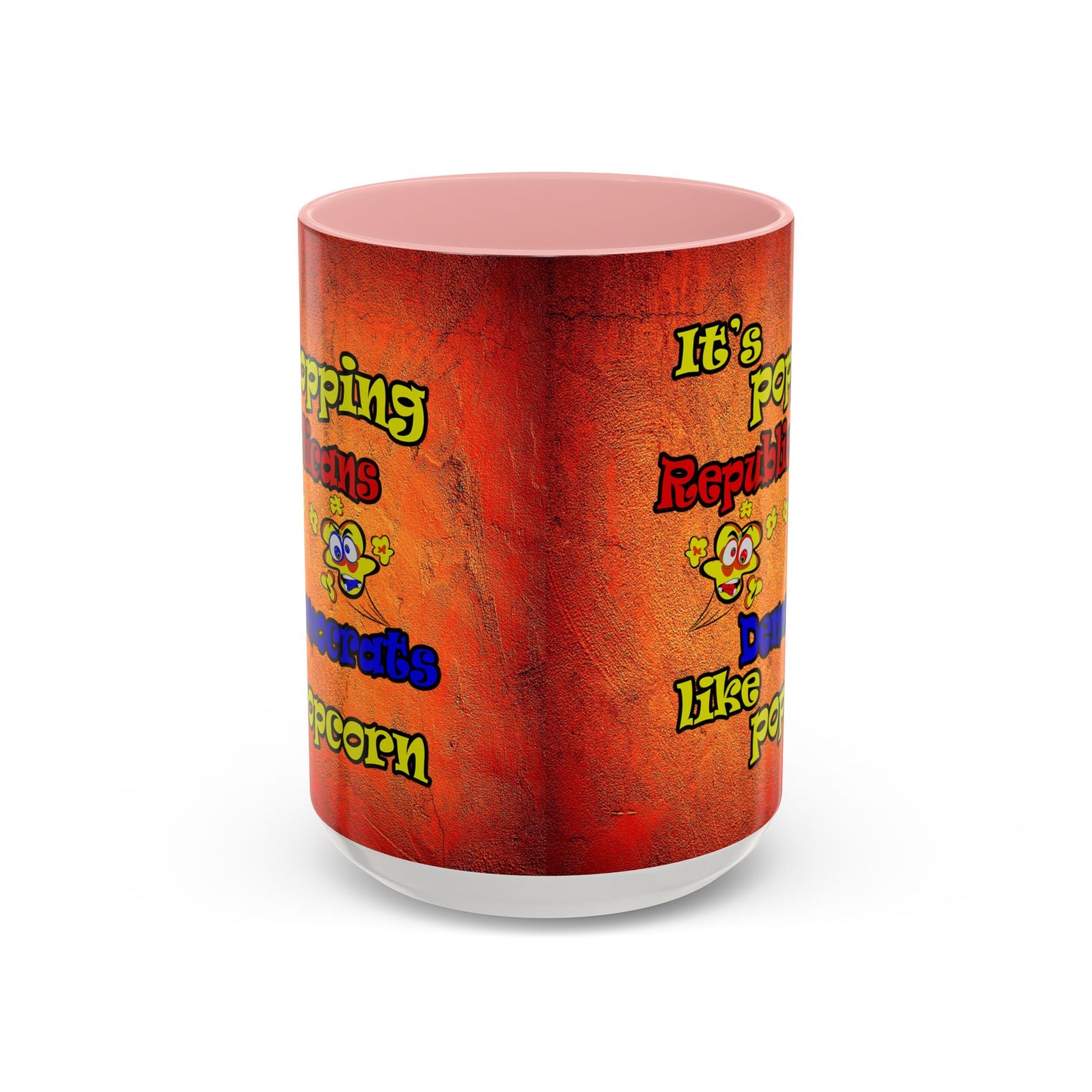 popping like popcorn - Accent Mug (burnt orange)