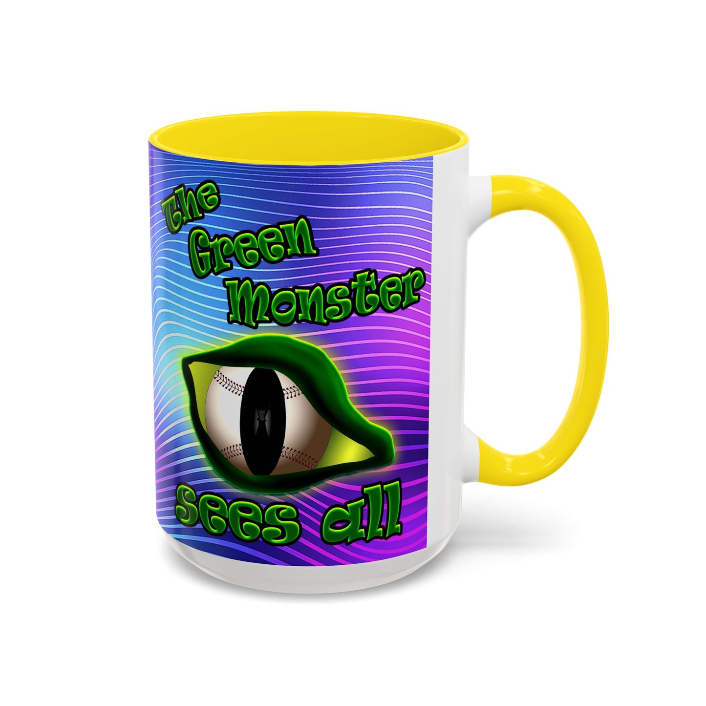 green monster - Accent Mug (purple wave)