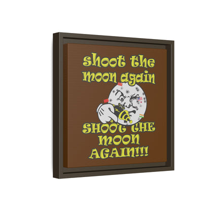 shoot the moon again - framed canvas art (brown)