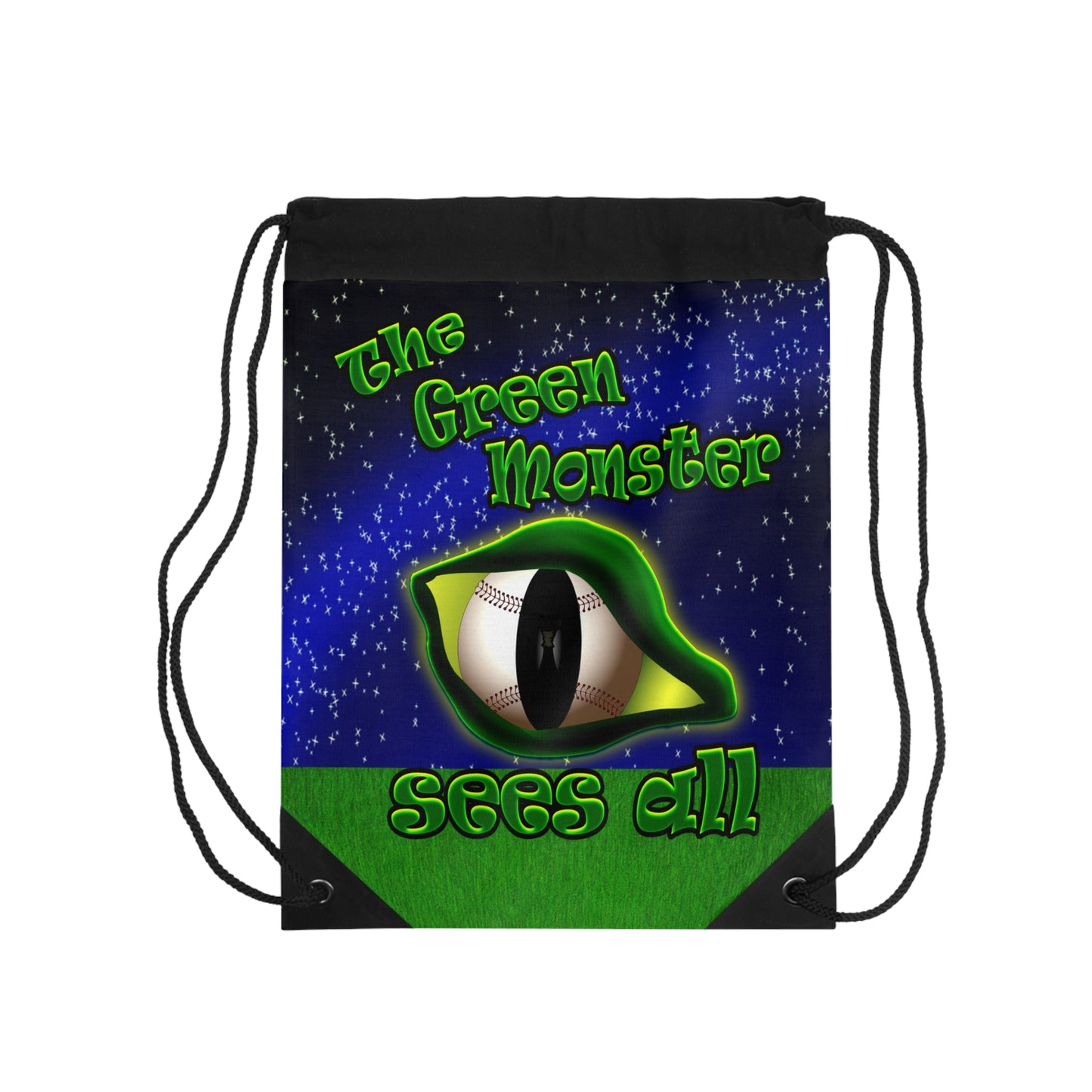 green monster - Drawstring Bag ('snoops' background)