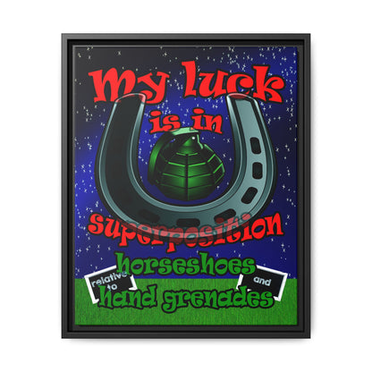 my luck - framed canvas art ('snoops' background)