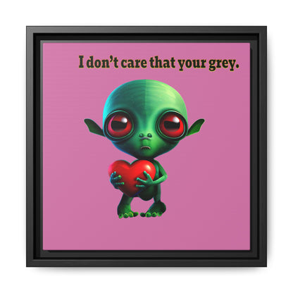 I don't care that your grey - framed canvas art (light pink)