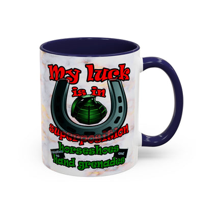 my luck - Accent Mug (white marble)