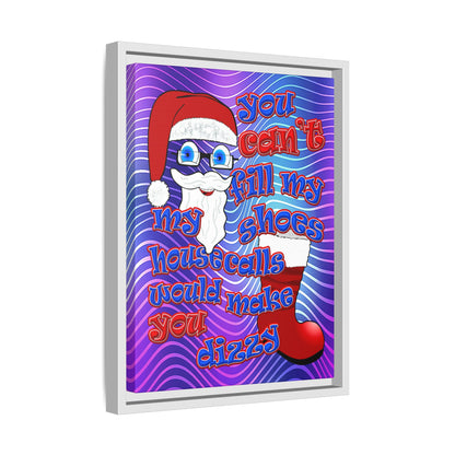 santa's shoes - framed canvas art (purple wave)