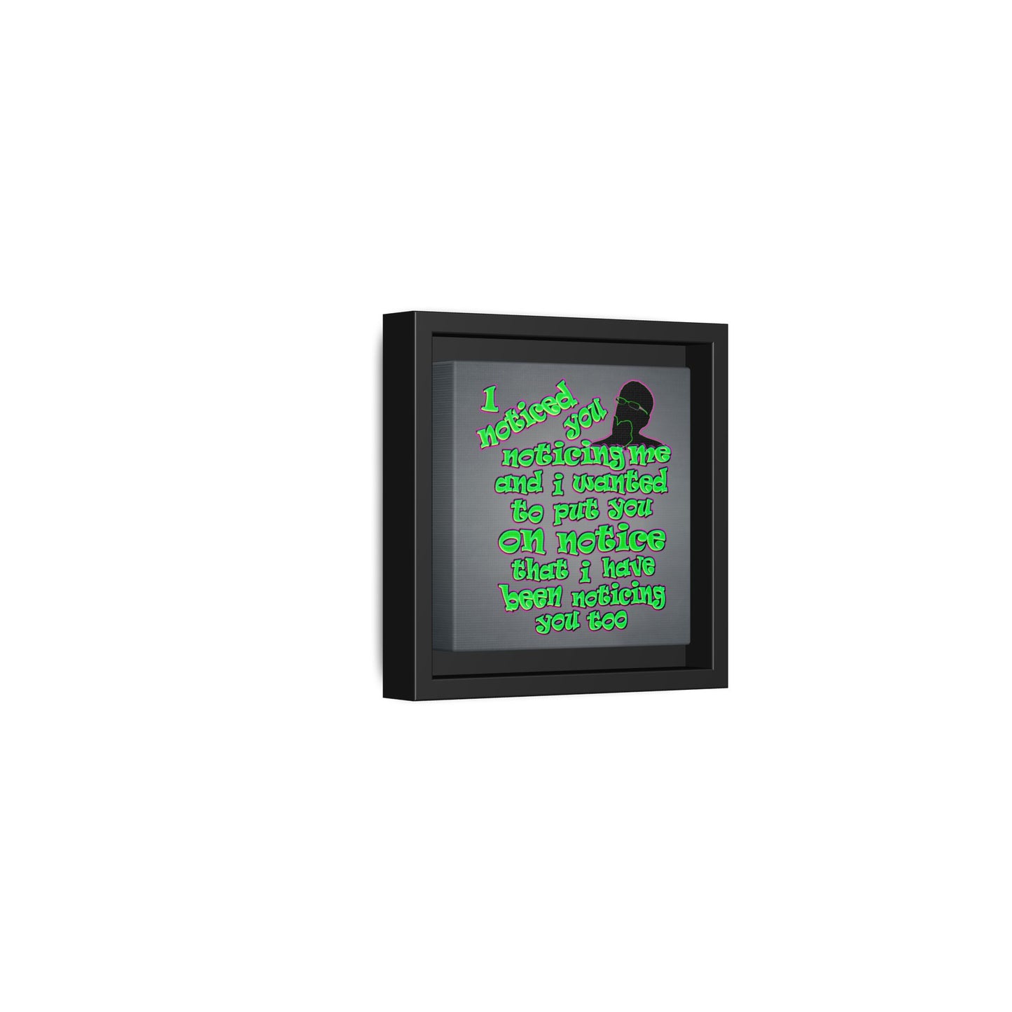 noticed you noticing - framed canvas art (grey-light grey)