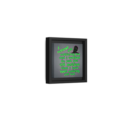 noticed you noticing - framed canvas art (grey-light grey)