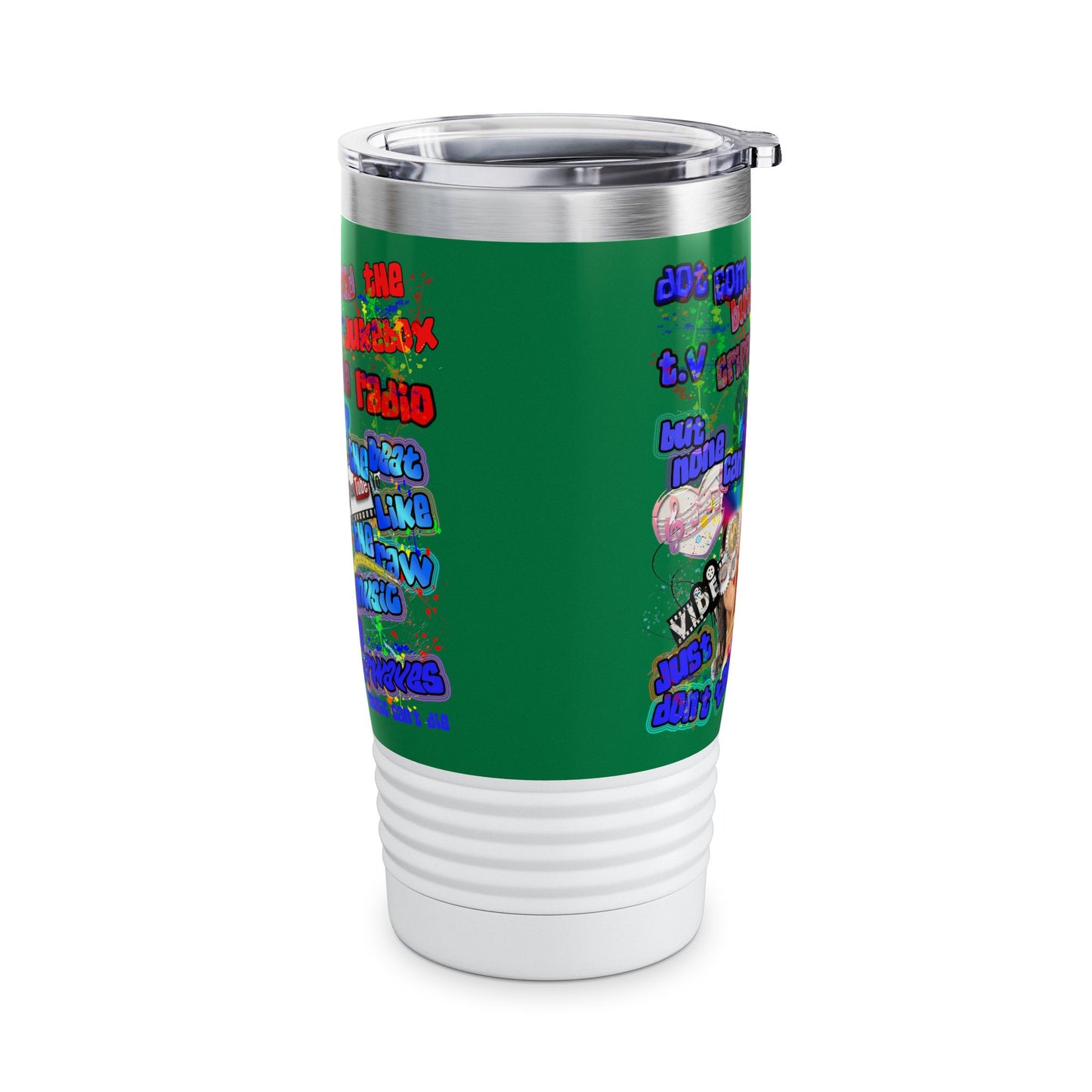 drop the beat - Ringneck Tumbler, 20oz (dark green)