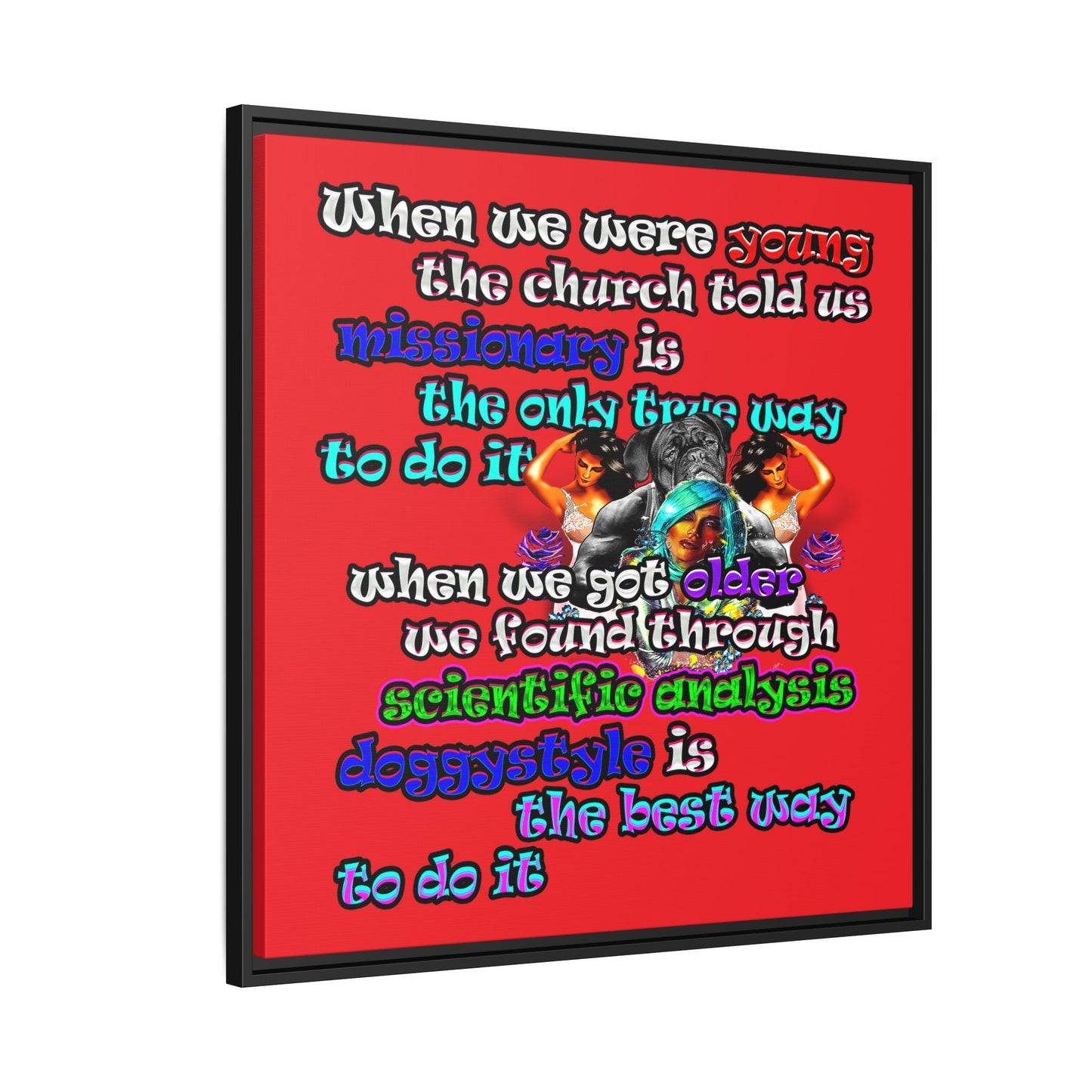 doggystyle - framed canvas art (red)