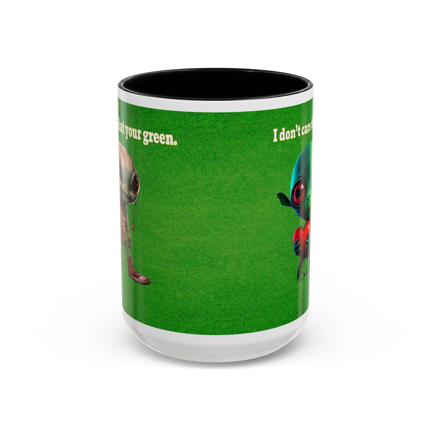 I don't care that your grey - Accent Mug (green turf)
