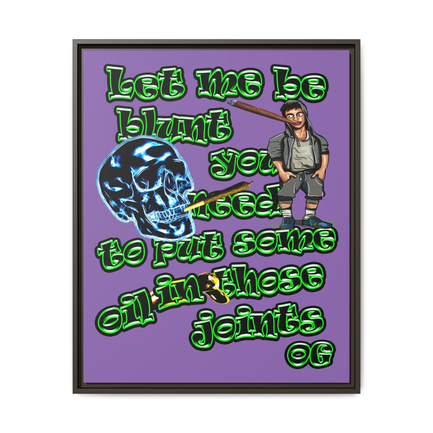 og - framed canvas art (light purple)