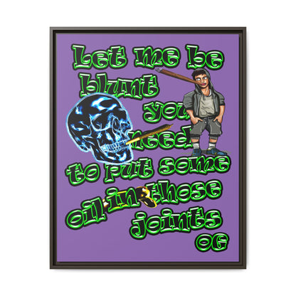 og - framed canvas art (light purple)