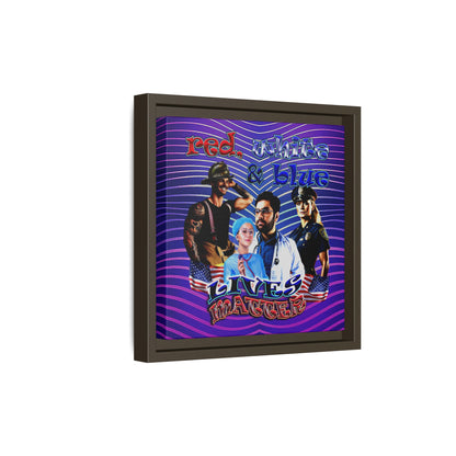 rw&b lives matter - framed canvas art (purple wave)