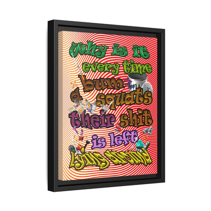 the bum's shit - framed canvas art (yellow-orange wave)