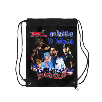 rw&b lives matter - Drawstring Bag (black)
