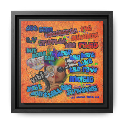 drop the beat - framed canvas art (burnt orange)