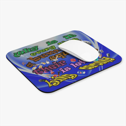 the bum's shit - Mouse Pad (Rectangle) (blue-white wave)
