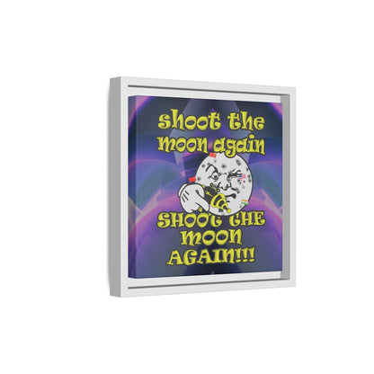 shoot the moon again - framed canvas art (grey-pink wave)