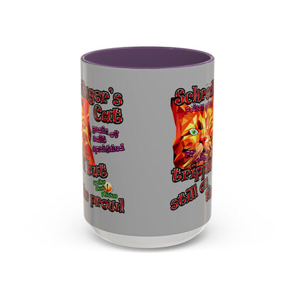schrodinger's cat - Accent Mug (light grey)