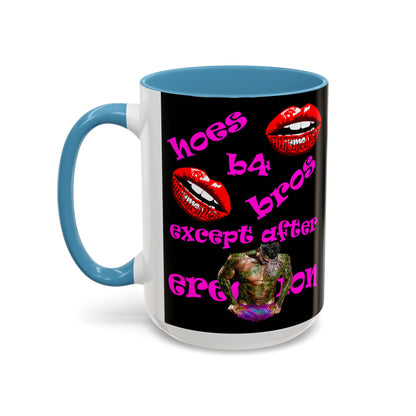 hoes b4 bros - Accent Mug (black)