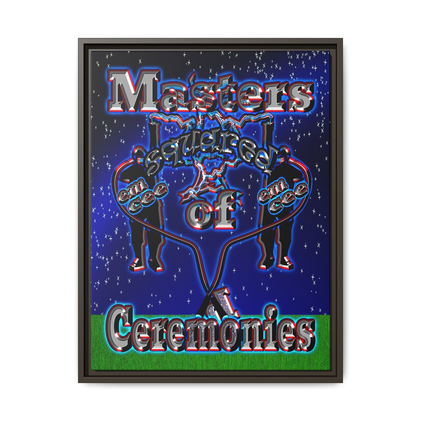 em cee squared - framed canvas art ('snoops' background)