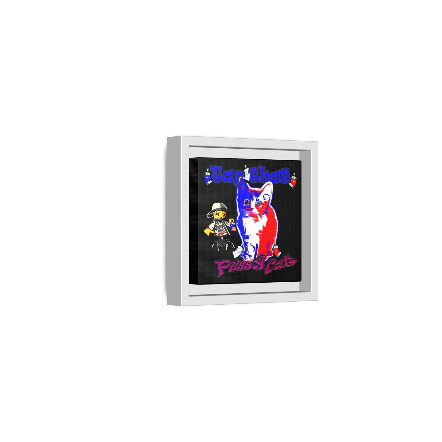 tag that - framed canvas art (black)