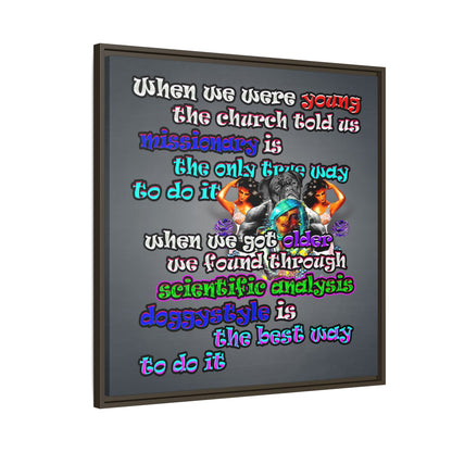 doggystyle - framed canvas art (grey-light grey)