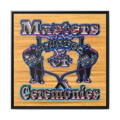 em cee squared - framed canvas art (butterscotch wood finish)