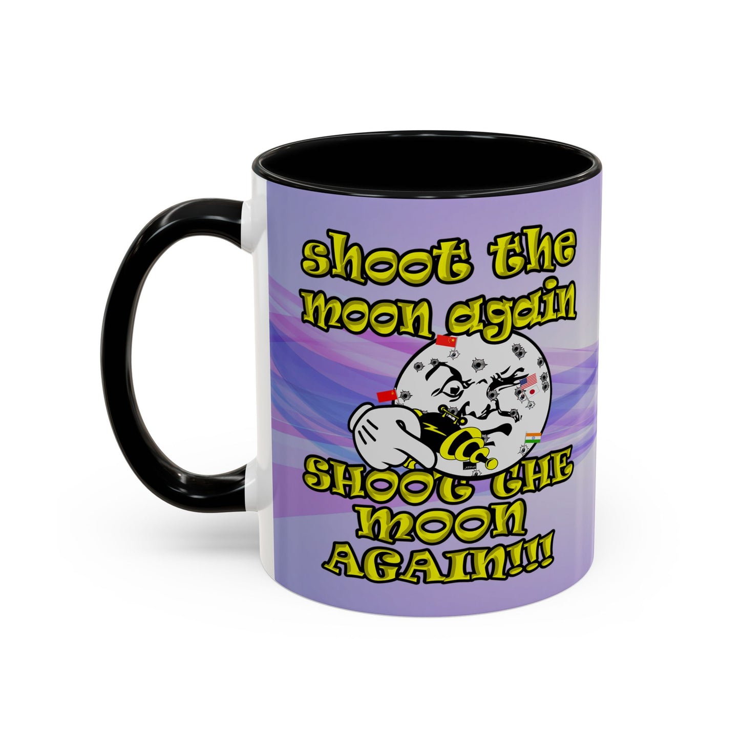 shoot the moon again - Accent Mug (light blue-pink wave)