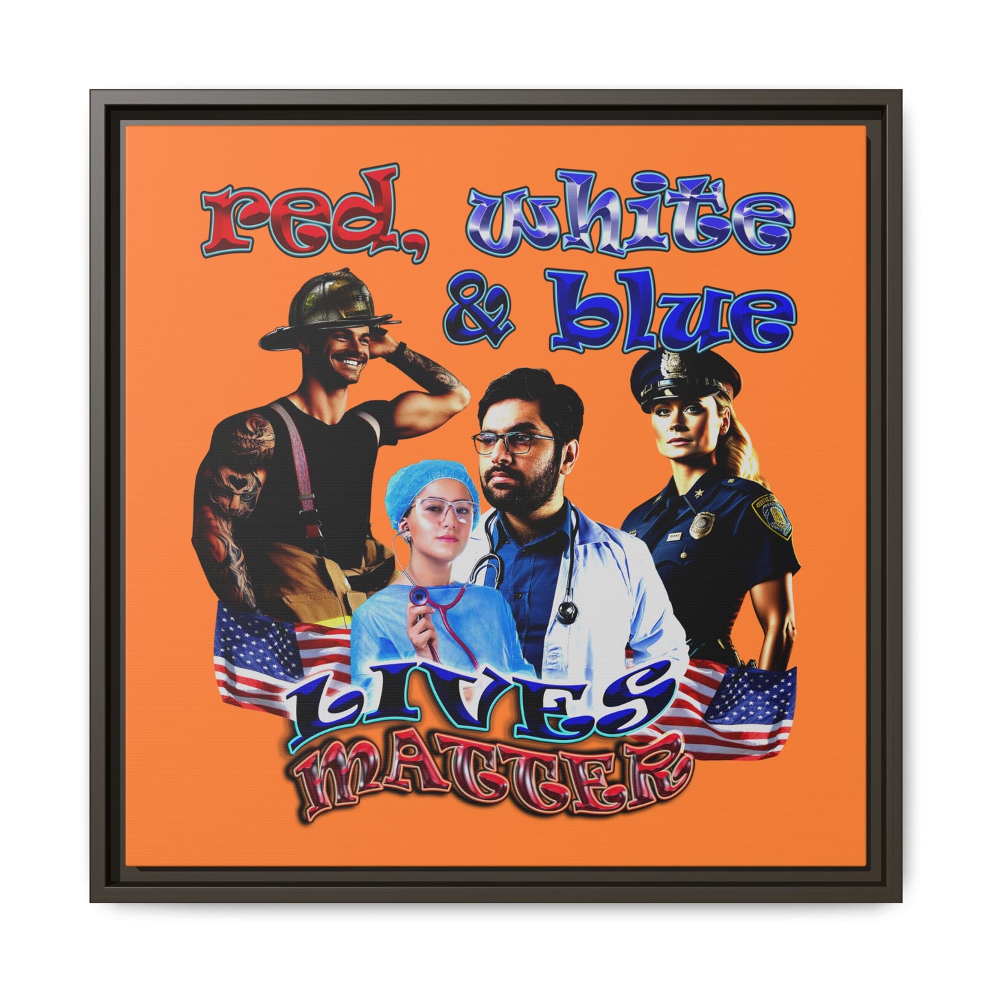 rw&b lives matter - framed canvas art (crusta)