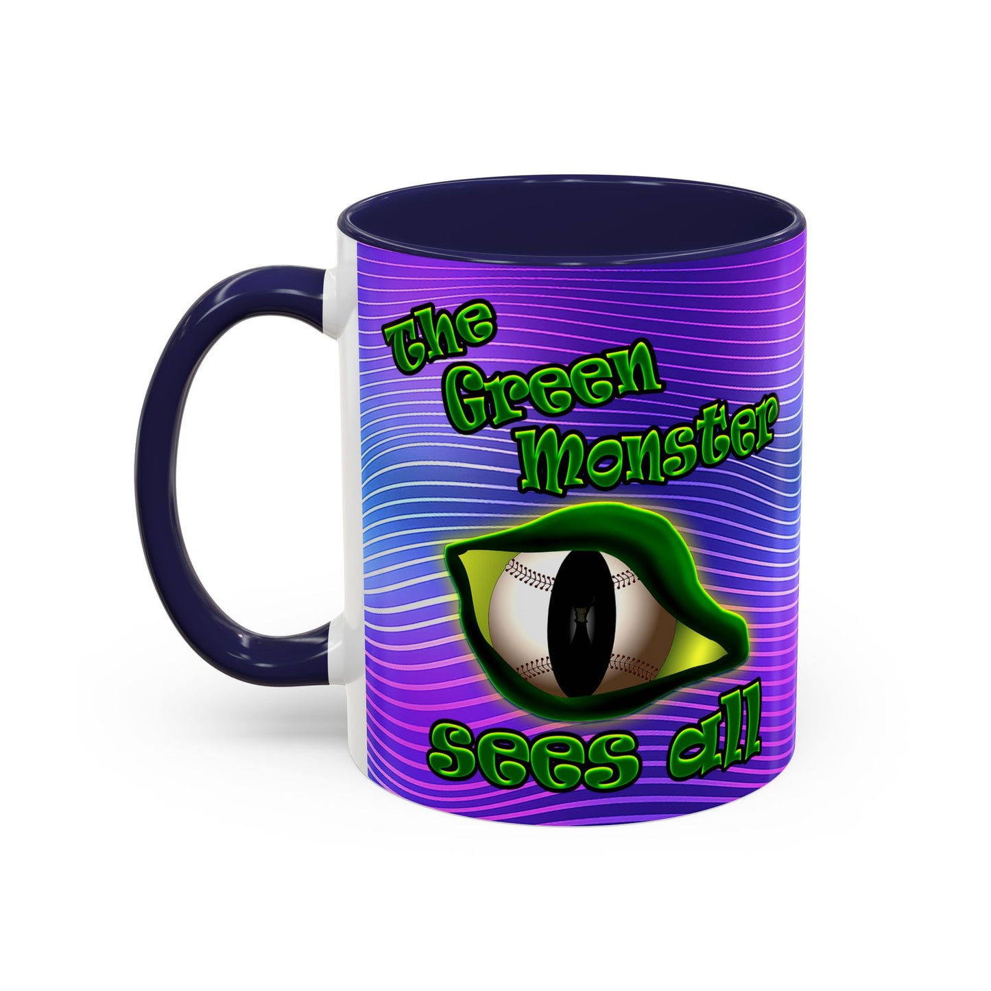 green monster - Accent Mug (purple wave)