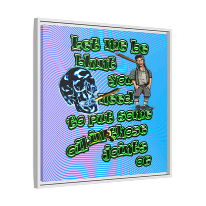 og - framed canvas art (light blue-purple wave)